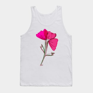 3 poppies & 1 face - pink Tank Top